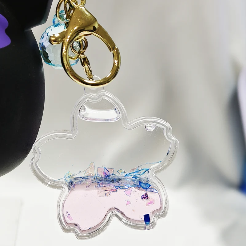 Cherry Blossom Liquid Keychain